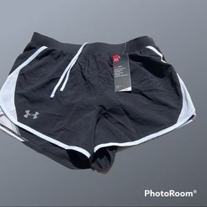 Under Armour athletic shorts size SM black and white